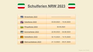 Schulferien NRW 2023 [upl. by Bella709]