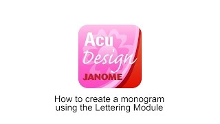 Make a monogram design with AcuDesign [upl. by Ettedualc]