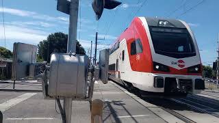 Southbound Caltrain Stadler KISS EMU test train no 310 at W Meadows Dr Crossing [upl. by Pros786]