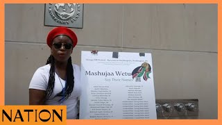 Kenyans in Washington DC protest at IMF headquarters demand end to crippling loans [upl. by Anay132]