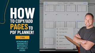 How To Copy and Add Pages to PDF Digital Planner For Remarkable 2 GoodNotes Noteshelf [upl. by Yelsnik880]