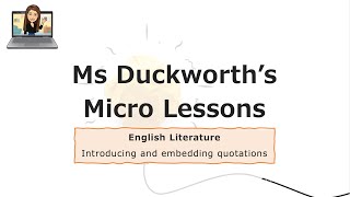 Micro lesson embedding quotations [upl. by Romie]