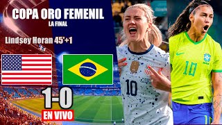 🚨CAMPEÓN USA GANA 10 A BRASIL CON GOL DE LINDSEY HORAN  AUDIO LAZ SPORTS NELSON [upl. by Garrity987]