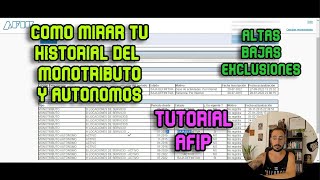 COMO mirar Historial de MONOTRIBUTO altas y bajas en AFIP y AUTONOMOS  Sistema Registral  TUTORIAL [upl. by Ecargyram]