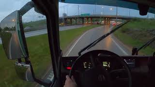 Very relaxing Rain driving  Volvo FH  Trailer  Tyresö to Jordbro ASMR [upl. by Repard401]