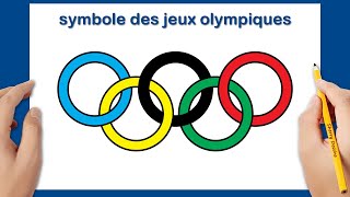 Comment dessiner le symbole des Jeux Olympiques  Comment dessiner les anneaux olympiques [upl. by Ruthe]