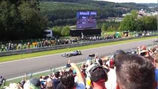 Formula 1 Belgium Grand Prix 2012  Start from Kemmel Straight [upl. by Aeneas]