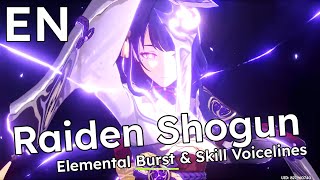 Raiden Shogun  Elemental Skill and Burst Voice Lines  English with Subtitles [upl. by Aelahs]