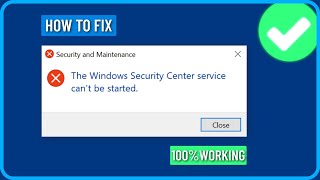 How to Fix the Windows Security Center Service Cant Be Started in Windows 1011 [upl. by Eseeryt98]