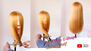 How to cut U shaped haircut for thin hair  coupe forme U ✂️ [upl. by Emoreg]