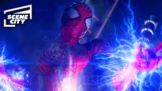 The Amazing SpiderMan 2 SpiderMan vs Electro Times Square Fight JAMIE FOXX ANDREW GARFIELD [upl. by Oilenroc]