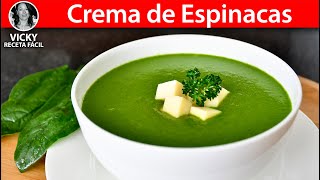 Sopa o Crema de Espinacas  VickyRecetaFacil [upl. by Inohs387]