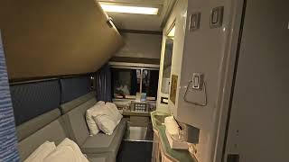 Superliner Bedroom A is small and quiet on Empire Builder Amtrak train 8 [upl. by Nilats]