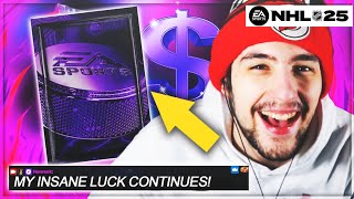 MY INSANE PACK LUCK CONTINUES HUGE NHL 25 HUT PACK OPENING [upl. by Eledoya390]