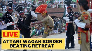 LIVE Beating retreat ceremony at AttariWagah border  Republic Day 2023 LIVE  DNAIndia [upl. by Pollak]