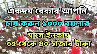 একদম বেকার আপনি চাষ করুন ১০০০ বয়লার মুরগি মাসে ইনকাম ৩৫ থেকে ৪০ হাজার টাকা [upl. by Fechter55]