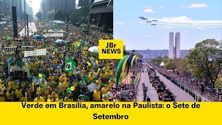 JBr News  Verde em Brasília amarelo na Paulista o Sete de Setembro [upl. by Dawson]