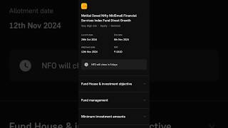 Motilal Oswal Midsmall Financial services Index Fund  NFO Details shorts ytshorts viralvideo [upl. by End]