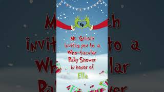 Grinchmas Holiday Themed Baby Shower Video invite with RSVP Tracking [upl. by Ecille414]