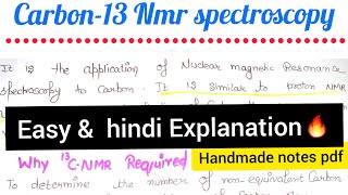 Carbonnmr spectroscopy hindi c13Nmr spectroscopy coupling constant carbon nmr spectroscopy basics [upl. by Norri939]