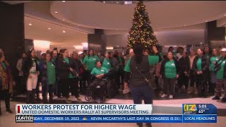 Domestic Workers protest for higher wage [upl. by Garrot]