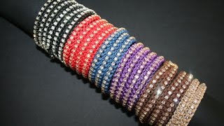 Tutorial Bracciale Macrame Nodo Piatto Strass  wwwPerlineBijouxcom [upl. by Agripina]