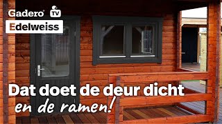 Blokhut Edelweiss Kozijnen ramen en deuren installeren [upl. by Attenrev]