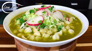 How to Make Green Pozole with Chicken Pozole Verde de Pollo [upl. by Ittocs]