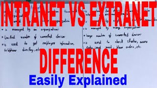 Intranet vs ExtranetDifference between Intranet and ExtranetIntranet and Extranet Difference [upl. by Ploss]