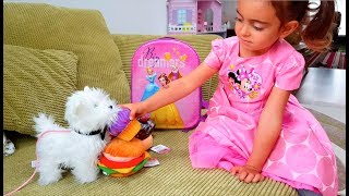 Little Girl doing shopping with her Puppy [upl. by Naujik]