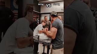 60 kg me vs 120 kg devon larratt  right arm armwrestling theweekgames [upl. by Nathanson]