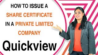 How to issue Share Certificates in a Private Limited Company  Quick View [upl. by Aubert]