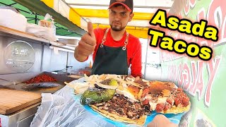 Street TACOS  Carne Asada  Mexican Street Food [upl. by Uahsoj997]