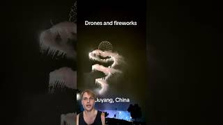 Awesome Drone  Fireworks Show China [upl. by Netsreik460]