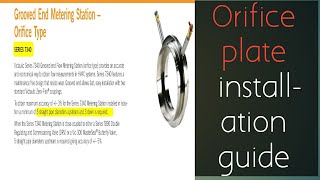 Orifice plate flow measuring device [upl. by Nywloc3]