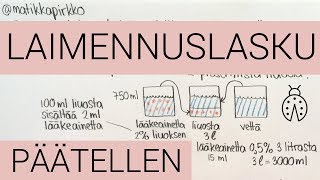 Lääkelaskutliuoslaskut Liuoksen laimentaminen pitoisuus 2  ➡️ 05   Matikkapirkko [upl. by Iinde474]