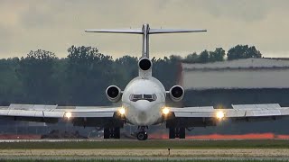 USA Jet Airlines B727223F N726US Landing at Willow Run Airport 2022 [upl. by Asilem]