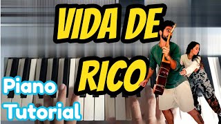 Como tocar VIDA DE RICO de Camilo en Piano Tutorial [upl. by Sulienroc75]