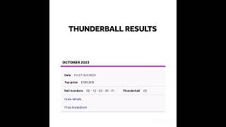 Thunderball Friday Draw Results on 27102023 [upl. by Jews]