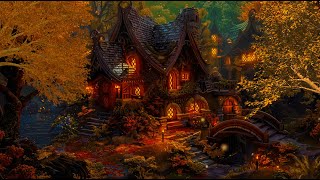 Magical autumn forest✨Witchs house with crickets owls crows amp nature sounds [upl. by Gareth]