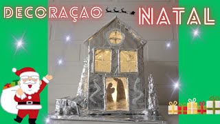 Casinha de Natal ✨🏠 feita com papel alumínio e papelãodecoracaonatalina 🎄otidecora [upl. by Rombert654]