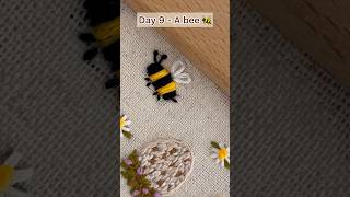 Day 9  A Bee🐝  Easter Embroidery Calendar embroideryforbeginners embroiderytutorial [upl. by Aimehs]