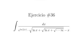 Integral Indefinida Cambio de variable  Ejercicio 36 [upl. by Johannessen191]