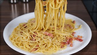 Spaghetti alla Carbonara Rezept ohne Sahne  sehr leicht und schnell gemacht [upl. by Anire46]