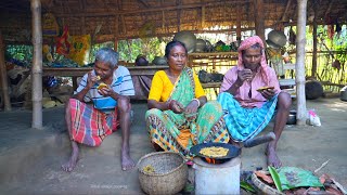 PORK PARATHA RECIPE  tribal famous pig meat with wheat flour pithe recipe using banana leaf [upl. by Wassyngton]