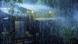 Fall Asleep Fast on Stormy Night  Heavy Rainstorm 4K amp Powerful Thunder Sounds on Roof of Farmhouse [upl. by Petra]