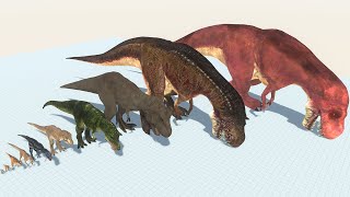 ALL TREX of Evolution VS All Dinosaurs Giant Tyrannosaur vs Triceratops [upl. by Orit]