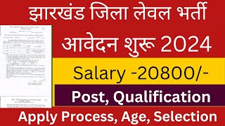 jharkhand जिला लेवल MTS Vacancy 2024  salary 20800  job information [upl. by Ahsii381]