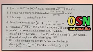 SOAL LATIHAN OSN OLIMPIADE MATEMATIKA TINGKAT SMA [upl. by Siddon432]