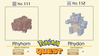 Pokemon Quest Rhyhorn and Rhydon All Special Moves [upl. by Nosinned]